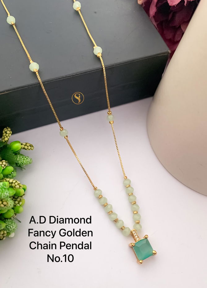 4 AD Diamond Daily Wear Golden Mangalsutra Dokiya Wholesale Shop In Surat
